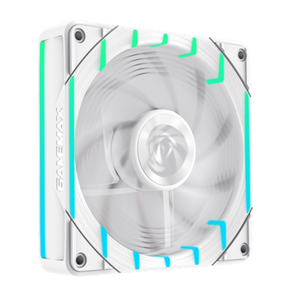 Ftohës për Kasë GameMax Tornado T12 ARGB / 120mm / PWM / 2200 RPM / ARGB – Bardhë - 1