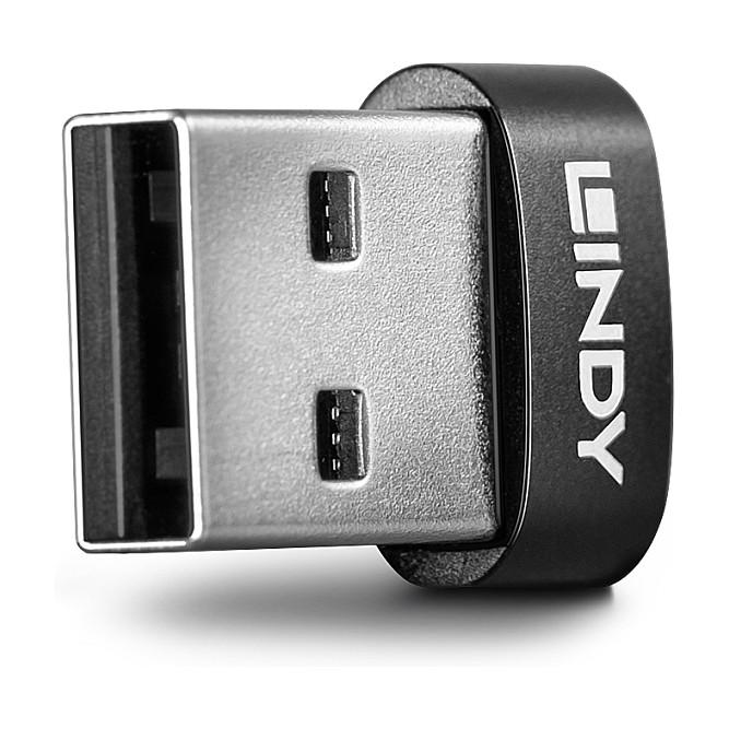 Adapter USB Lindy 41884 / USB-A në USB-C / USB 2.0 / 480 Mbit/s - Zezë