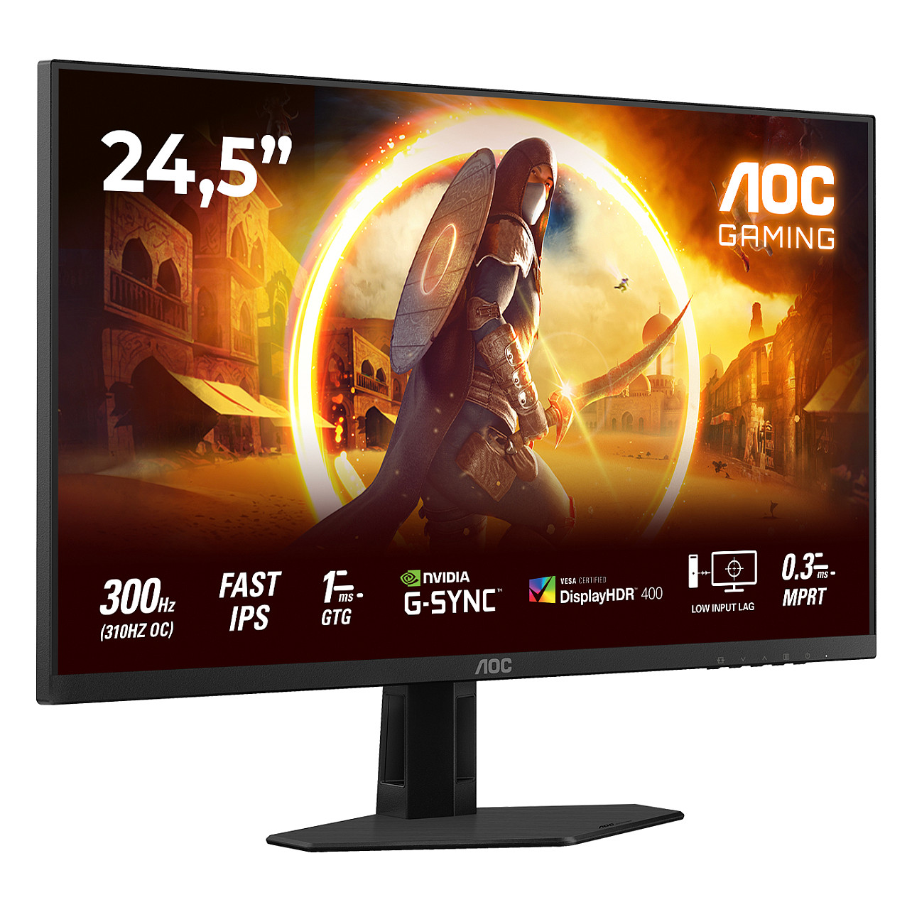 Monitor Gaming AOC 25G4SRE / 24.5"/ Full HD Fast IPS AG / W-LED / 310Hz / 0.3ms / HDMI + DisplayPort - Zezë/Kuqe - 2