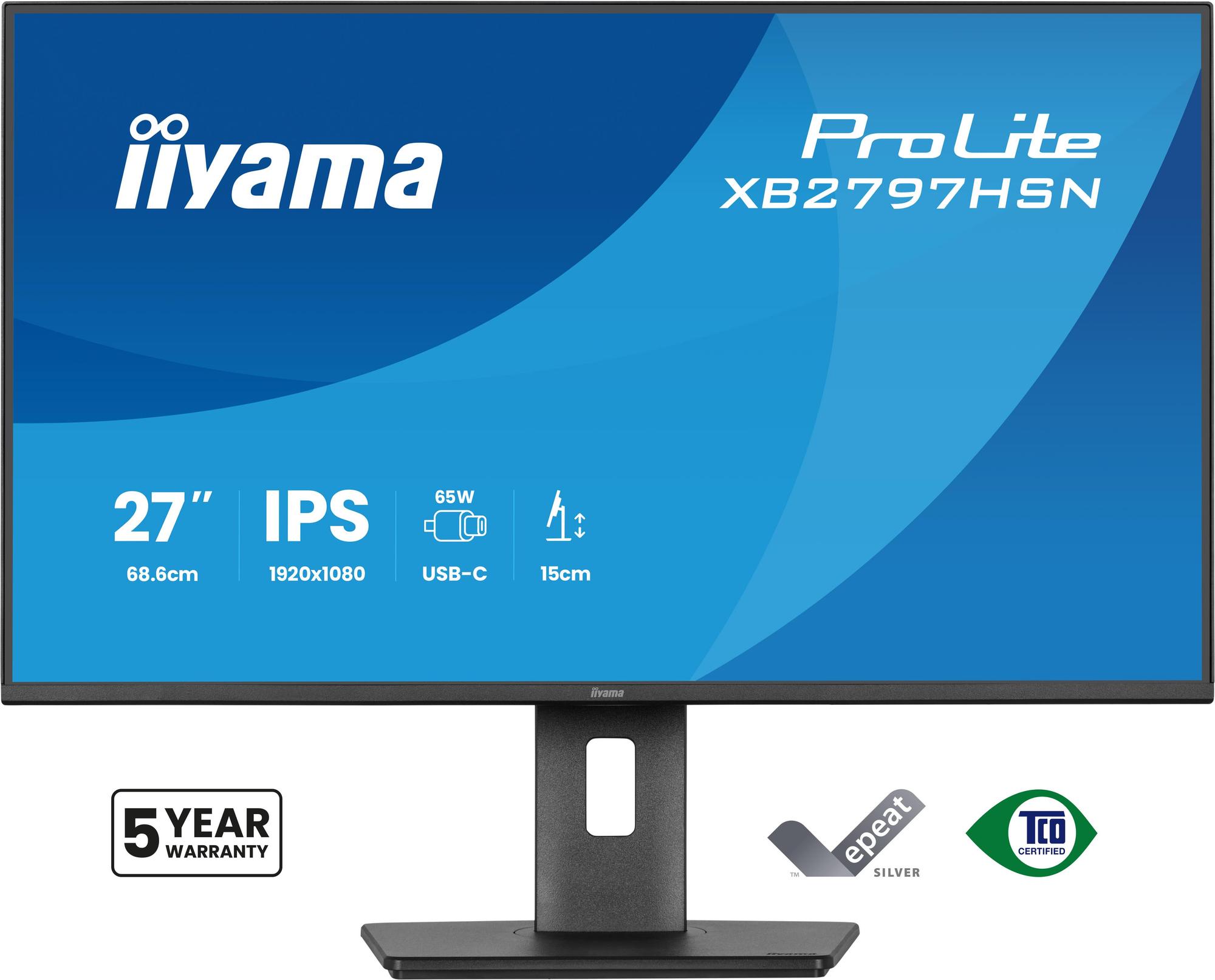 Monitor iiyama ProLite XB2797HSN-B1 / 27" / Full HD IPS / 100Hz / 0.4ms / HDMI+DisplayPort+USB-C - Zezë