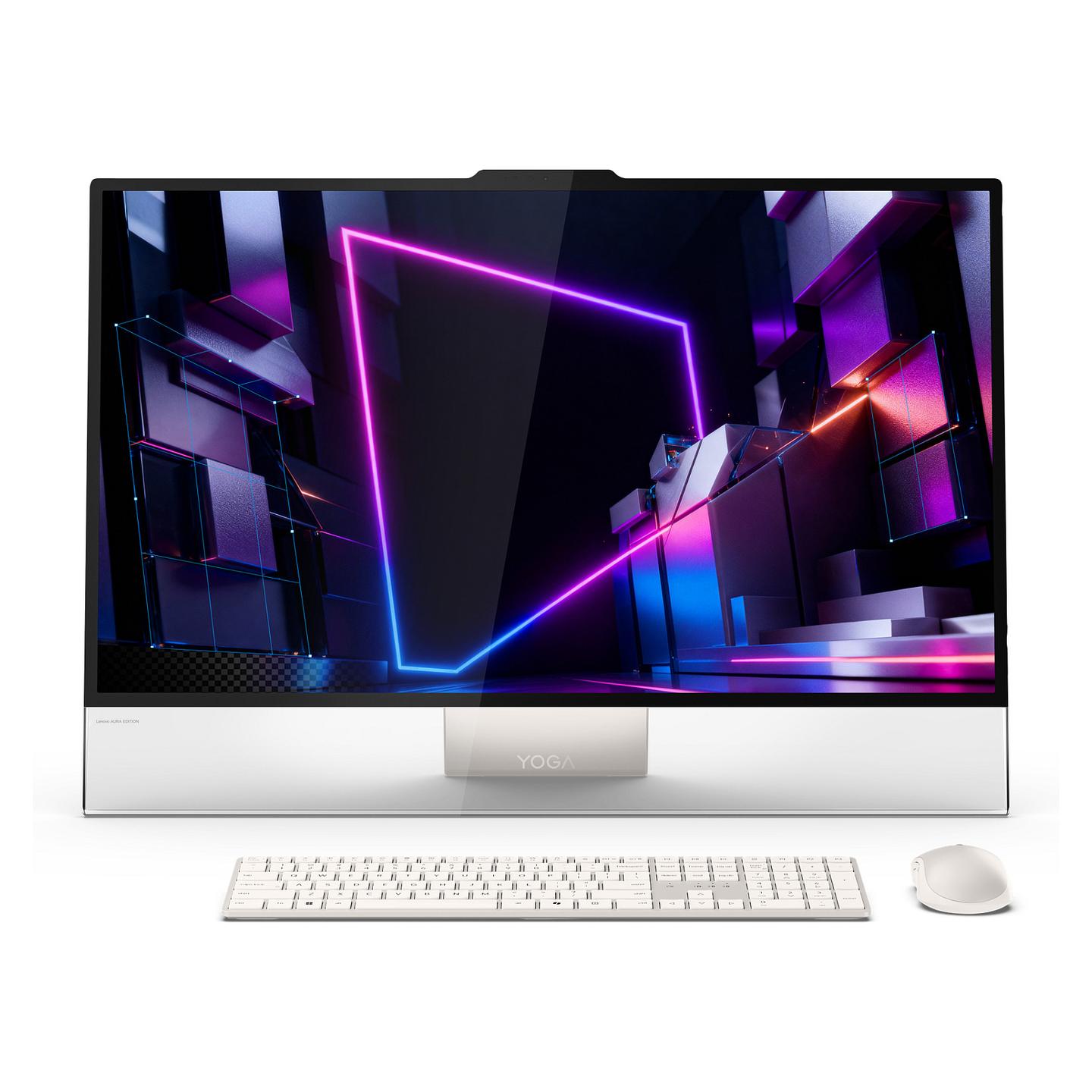AIO Lenovo Yoga AIO 32IPH11, Core Ultra X7 358H, 32GB LPDDR5X, 2TB, 31.5" 4K OLED, Intel Arc B390 Graphics, Tastierë & Maus - Krem - 1