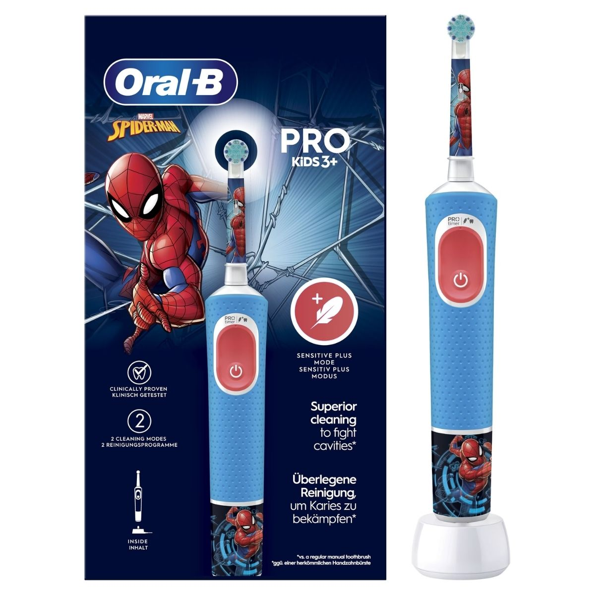 Furçë Dhëmbësh Elektrike Oral-B Kids Spiderman Vitality Pro 103 KiS – Blu - 1