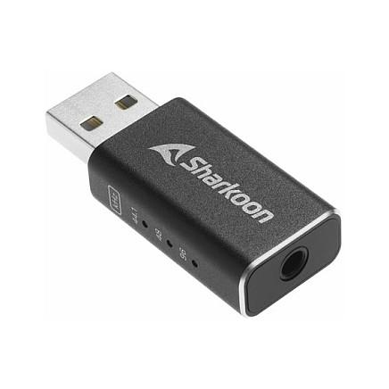Kartë e jashtme e zërimit Sharkoon Gaming DAC Pro S, USB-A, dalje 3.5 mm TRRS, 24-bit/96 kHz, 2 V, 103 dB SNR - Zezë