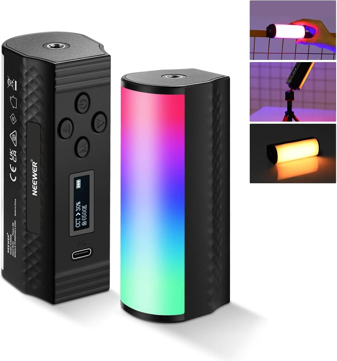 Dritë e Mençur Neewer TL96, RGB, 6W, 96 LED, 800Lux, 2500-8500K, CRI 97, Magnetike, USB-C - Zezë