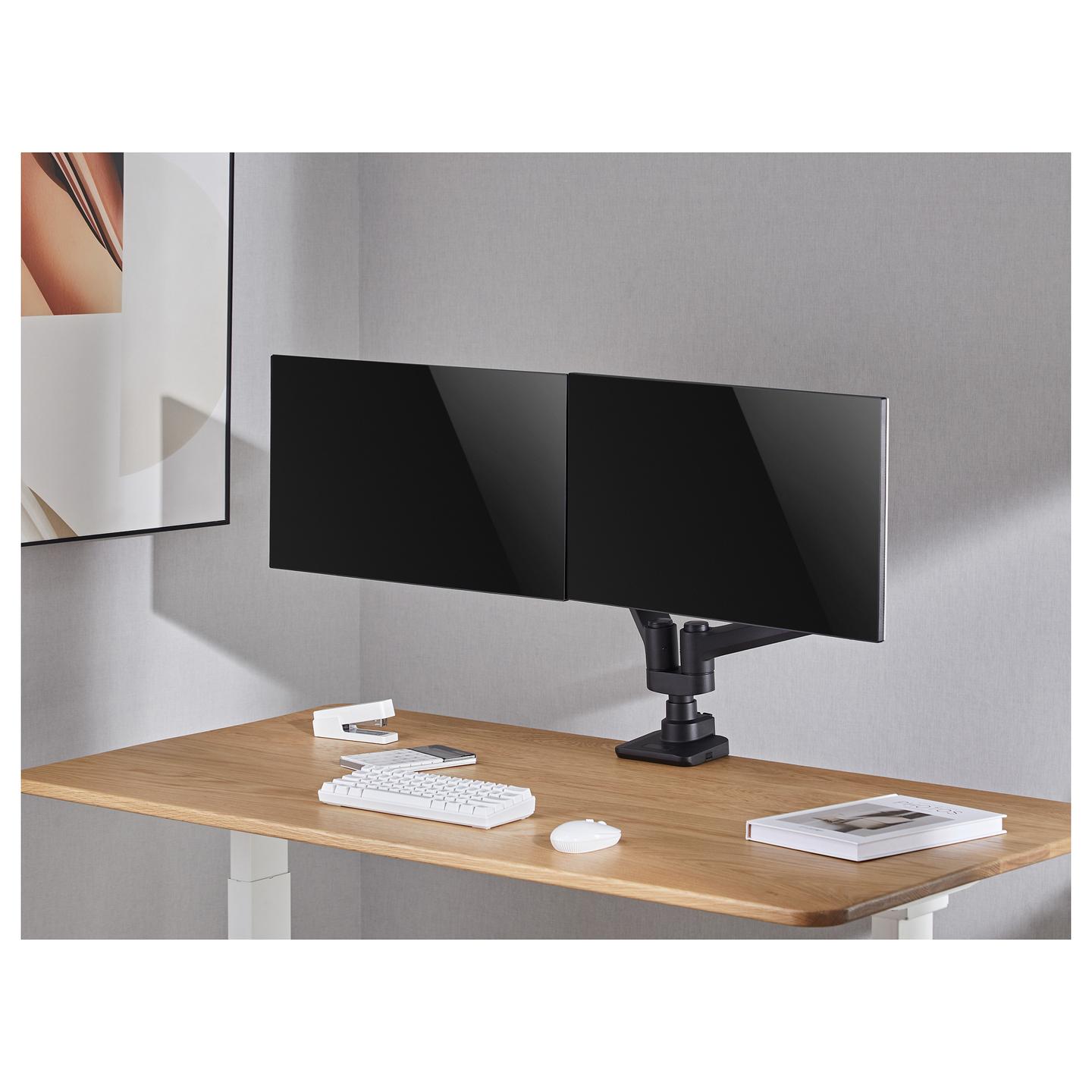 Mbajtëse për Monitor Equip 650182, 2 Monitorë, 17"–35", 20kg për Monitor, VESA 75×75mm/100×100mm - Zezë - 9