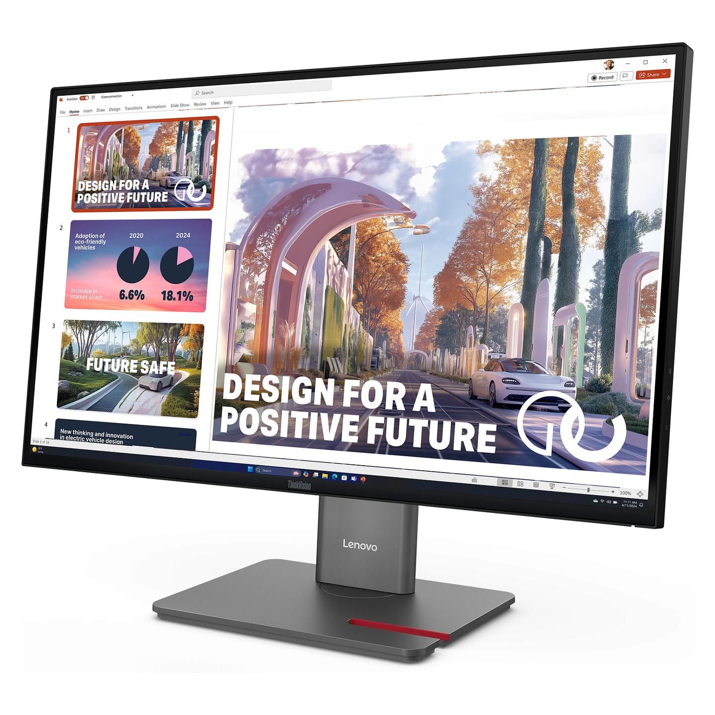Monitor Lenovo ThinkVision P27QD-40 / 27" / WQHD LED / 100Hz / 6ms / HDMI+DP+USB-C - Zezë - 2