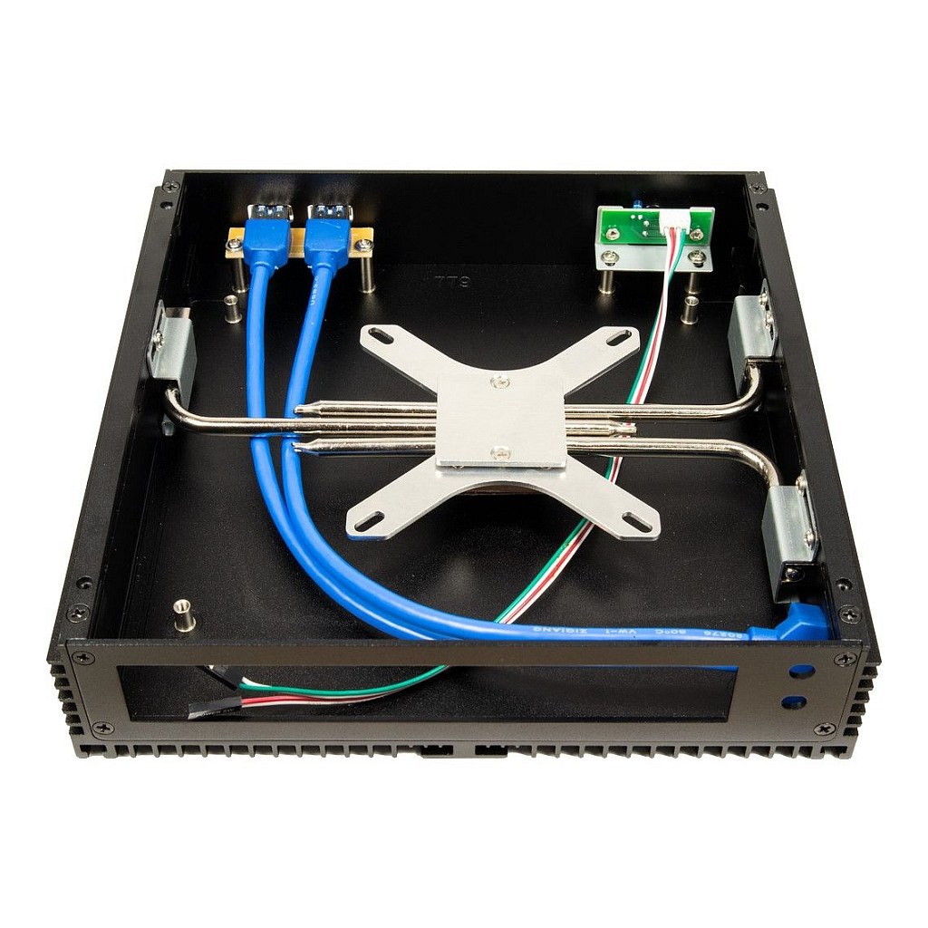 Kasë PC Inter-Tech IP-40 / USFF / Thin Mini-ITX / 2x USB 3.0 / 1x 2.5" Bay / Pasive - Zezë - 6