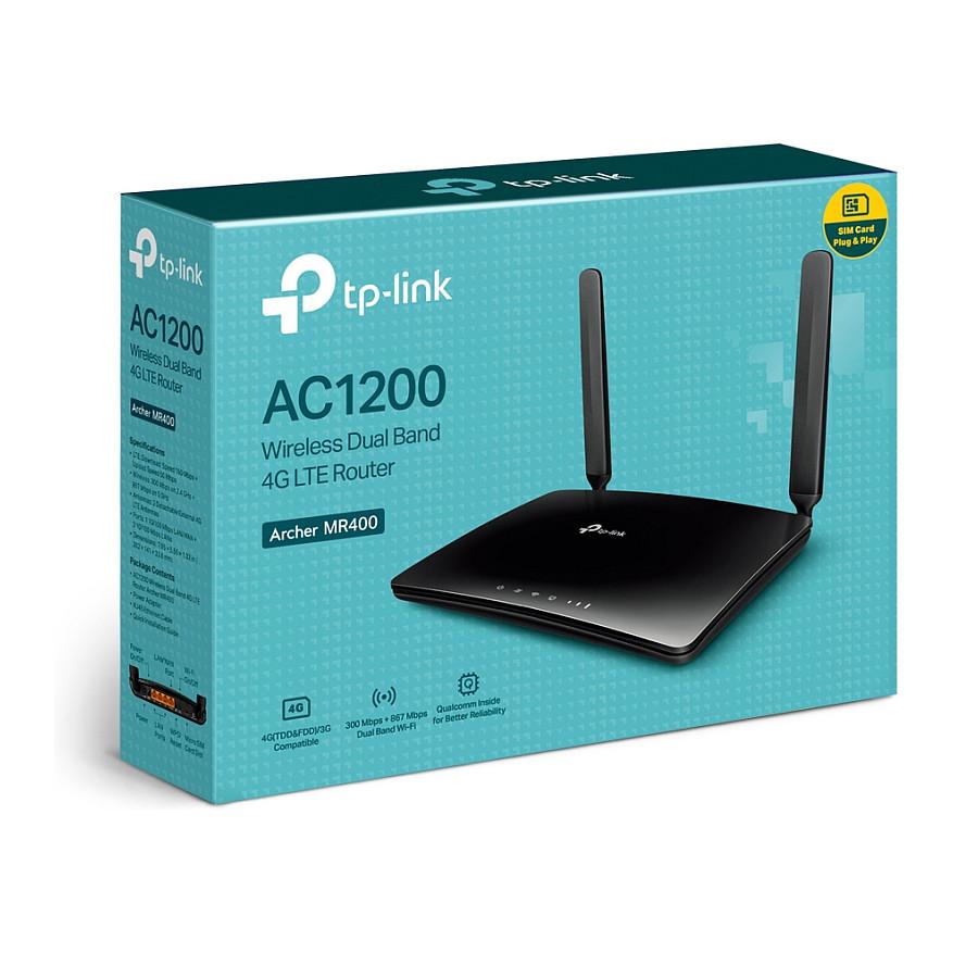 Ruter TP-Link Archer MR400, 4G LTE Cat 4, Wi-Fi 5 AC1200, Dual-Band, 1× LAN/WAN + 3× LAN 10/100Mbps, Micro-SIM – Zezë - 4