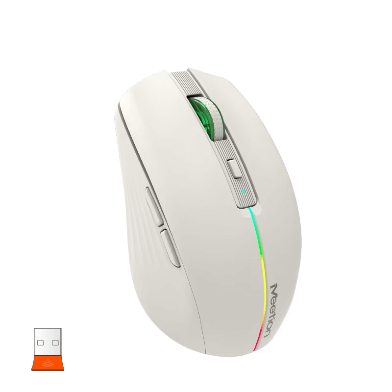 Maus pa Kabllo Meetion BTM002-02 Khaki Dual Mode / 2.4G / Bluetooth / USB Type-C / e krem - 6