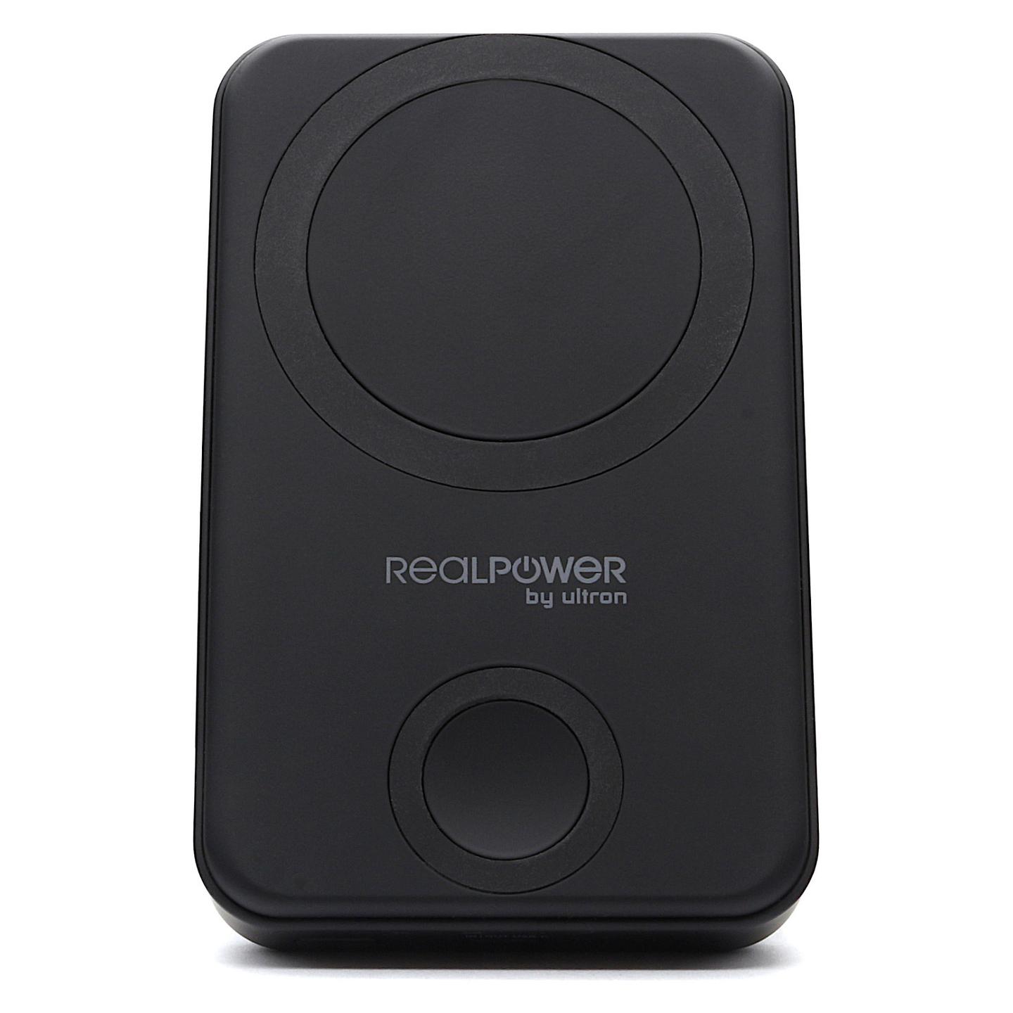 Powerbank RealPower PB-10000 Mag+Watch / 10000mAh / USB-C / MagSafe / Karikim Wireless për Smartwatch - 2