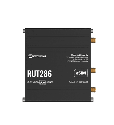 Ruter Industrial Teltonika RUT286, 4G LTE Cat 4, Wi-Fi 4, Dual SIM + eSIM, 2× Ethernet - Zezë - 2