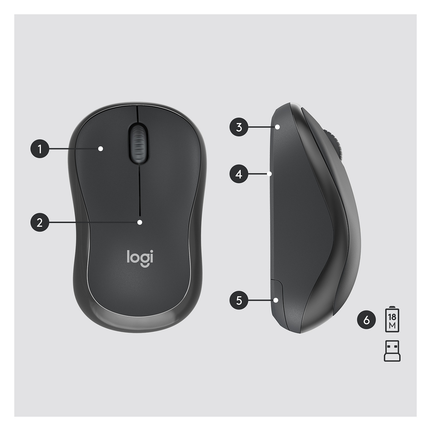 Set Tastierë dhe Maus Logitech MK295 Silent wireless Combo Graphite QWERTY US - 7