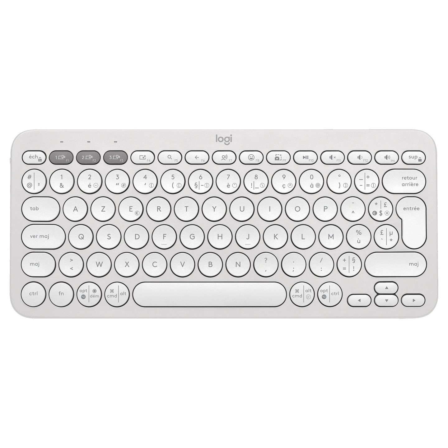 Tastierë pa kabllo Logitech Pebble Keys 2 K380s, Bluetooth, 10 Taste të Personalizueshme - Bardhë - 1