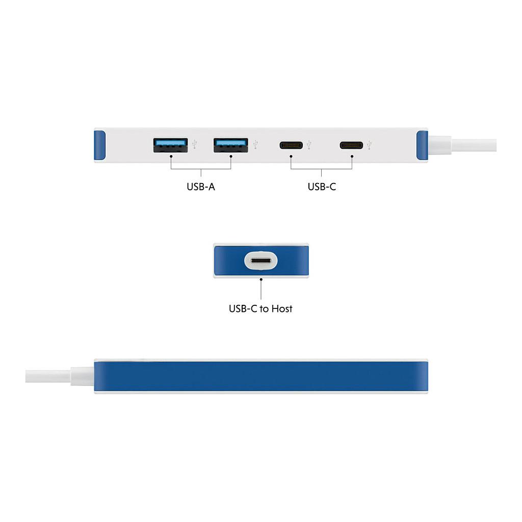 Hub Targus HyperDrive Flex HD5201BUGL / 4x USB-C / 5Gbps – Blu/Bardhë - 7