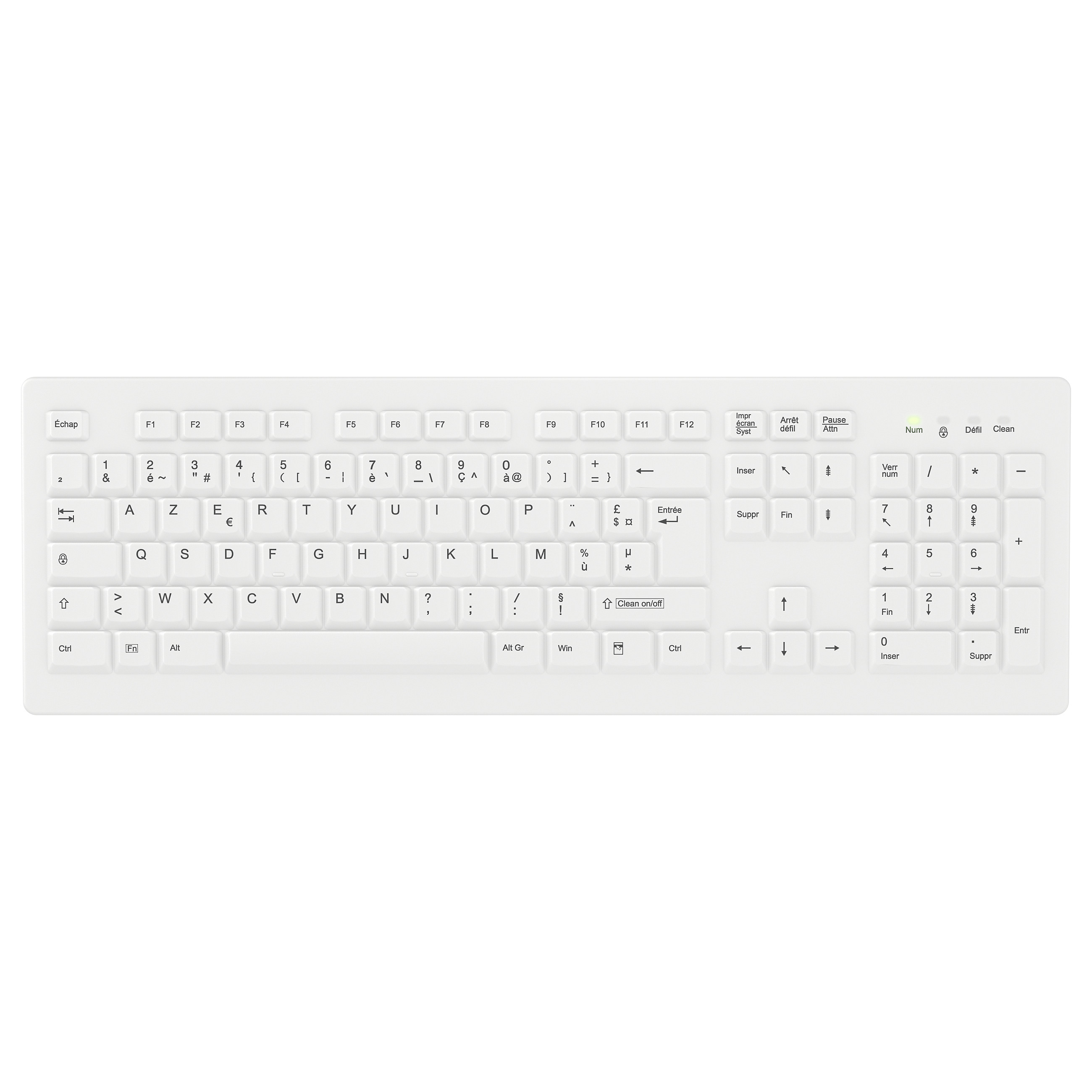 Tastierë me kabllo Cherry AK-C8100F-FU1-W/FR  – Bardhë - 1