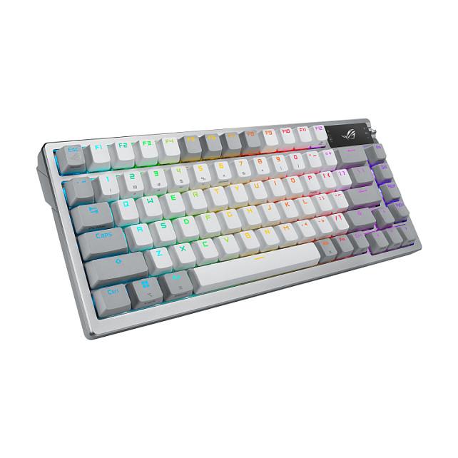 Tastierë Gaming ASUS ROG Azoth / Wired / 75% / ROG NX Snow / USB + RF Wireless + Bluetooth / AZERTY FR / RGB - Bardhë - 4