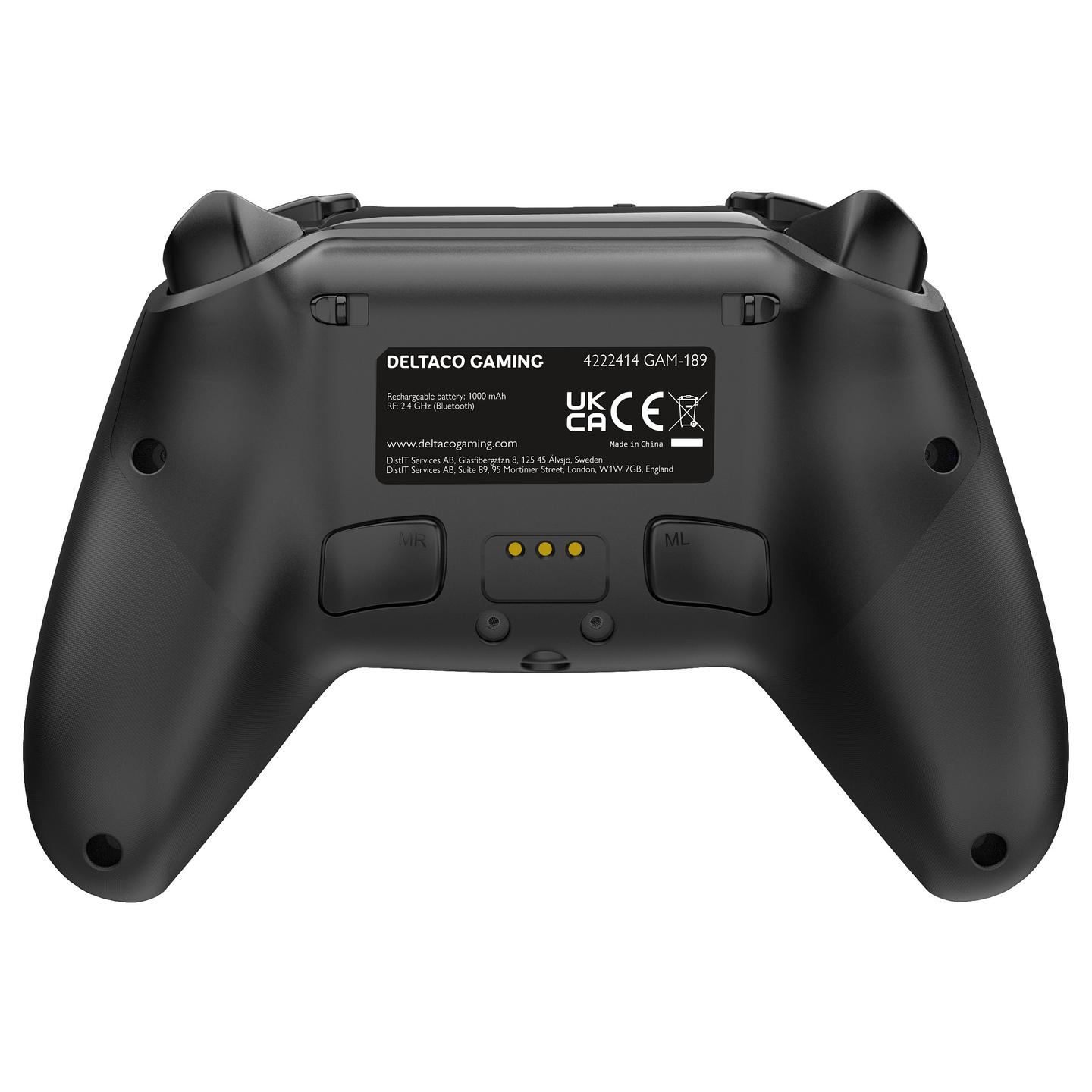 Kontroller për Sony Deltaco GAM-189 / Wireless / Hall Effect / RGB / PS5 / PC / Android & iOS – Zezë - 4