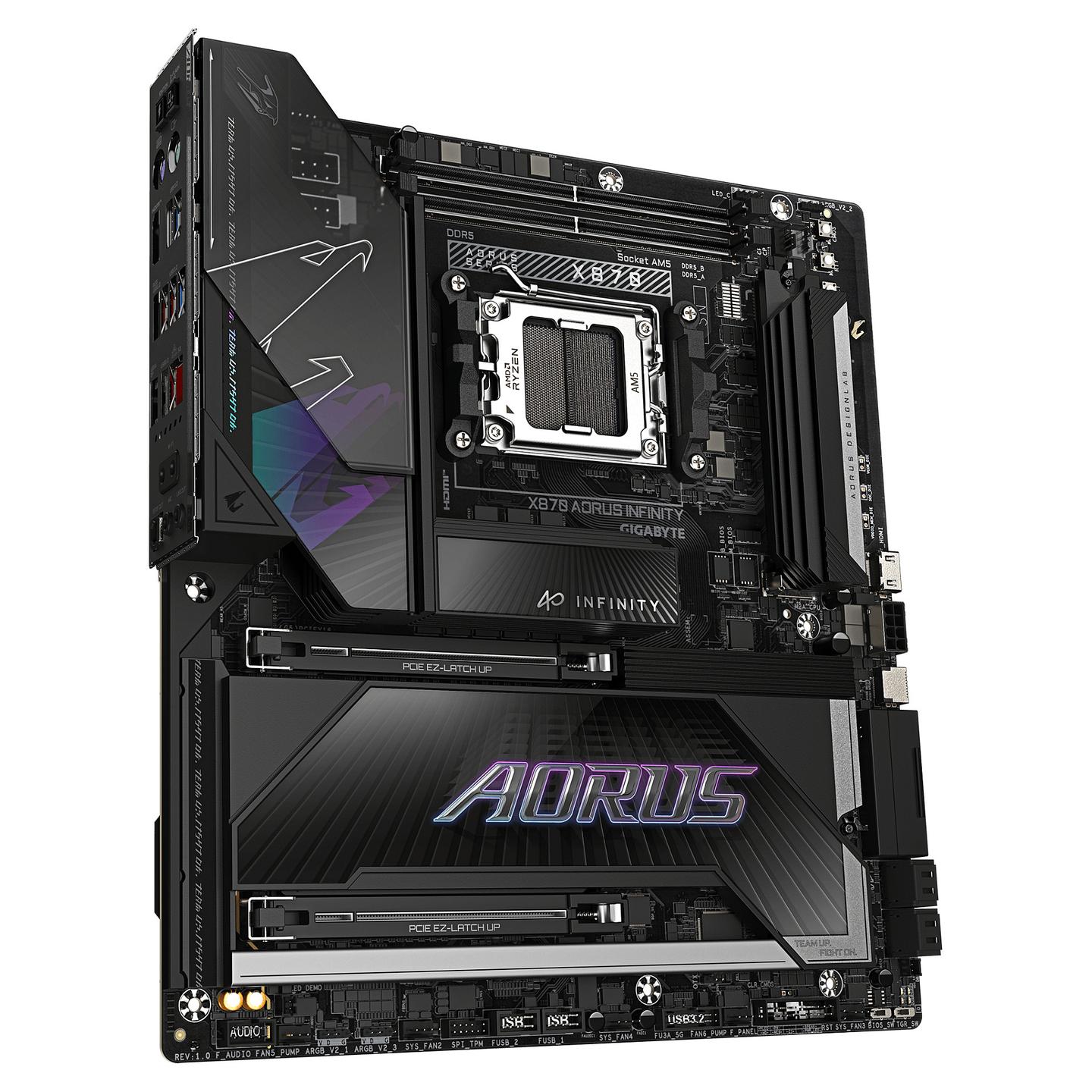 Pllakë Amë Gigabyte X870 AORUS INFINITY / AMD AM5 / DDR5 / E-ATX / Wi-Fi 7 / 5GbE LAN - 3