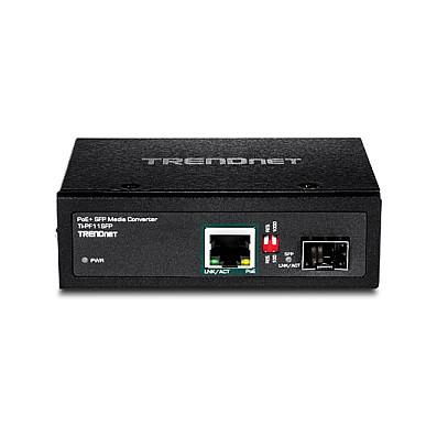 Konvertues Mediash TRENDnet TI-PF11SFP, 1x SFP Gigabit, 1x RJ45 Gigabit PoE+ 30 W, Industrial - Zezë - 3