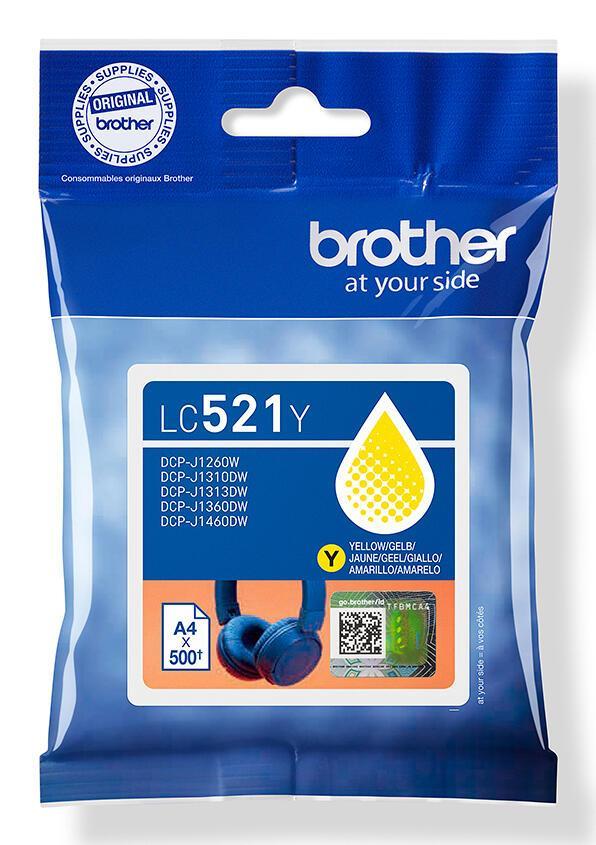 INK Brother LC-521Y / LC521Y / Standard / 500 faqe – Verdhë - 1