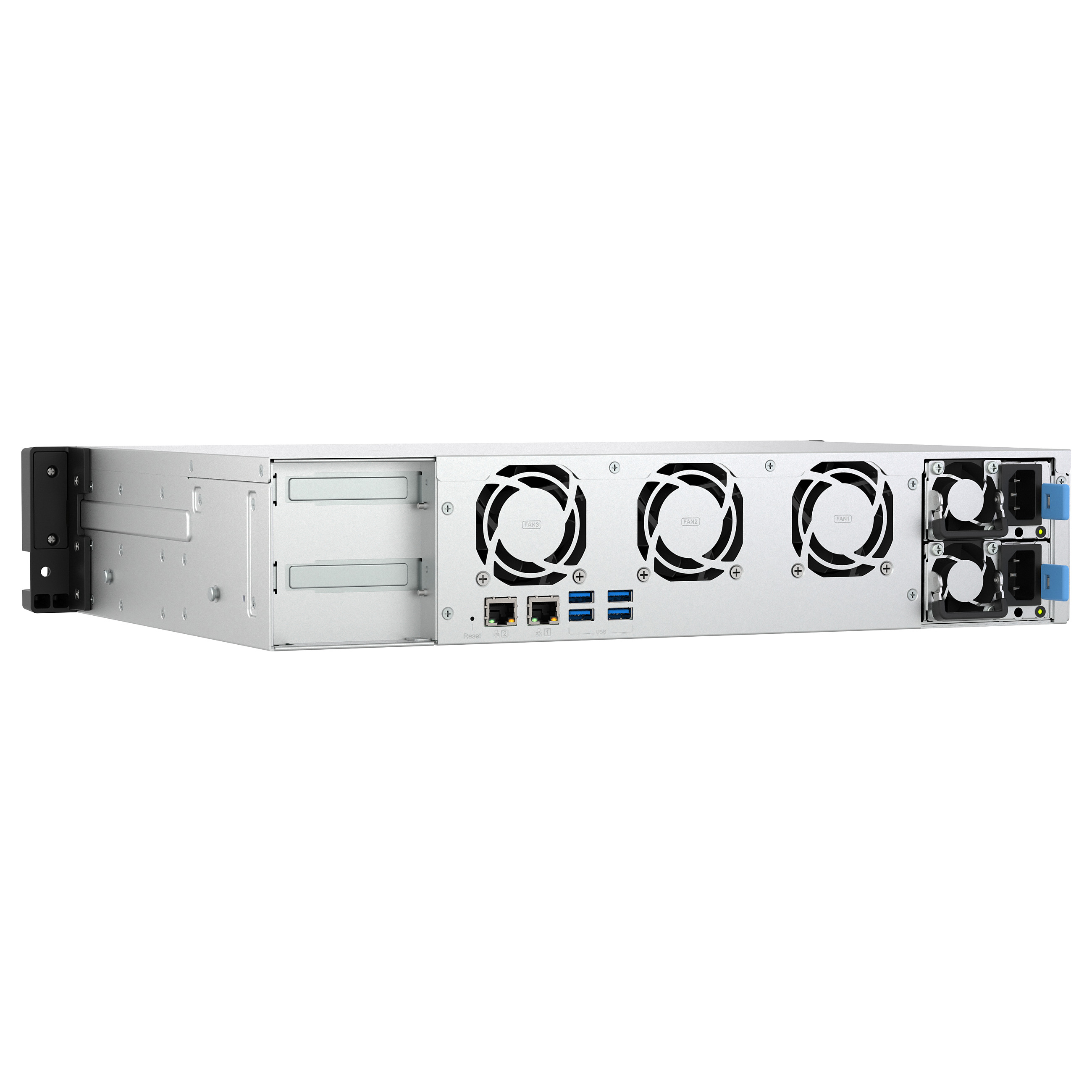 NAS QNAP TS‑855eU‑RP‑8G 8‑Bay Short Depth Rackmount / Intel Atom C5125 (8 cores, 2.8GHz) 8GB / 2x 2.5GbE / 2x M.2 2280 /2x PCIe Gen3 / 250W Redundant PSU - 3