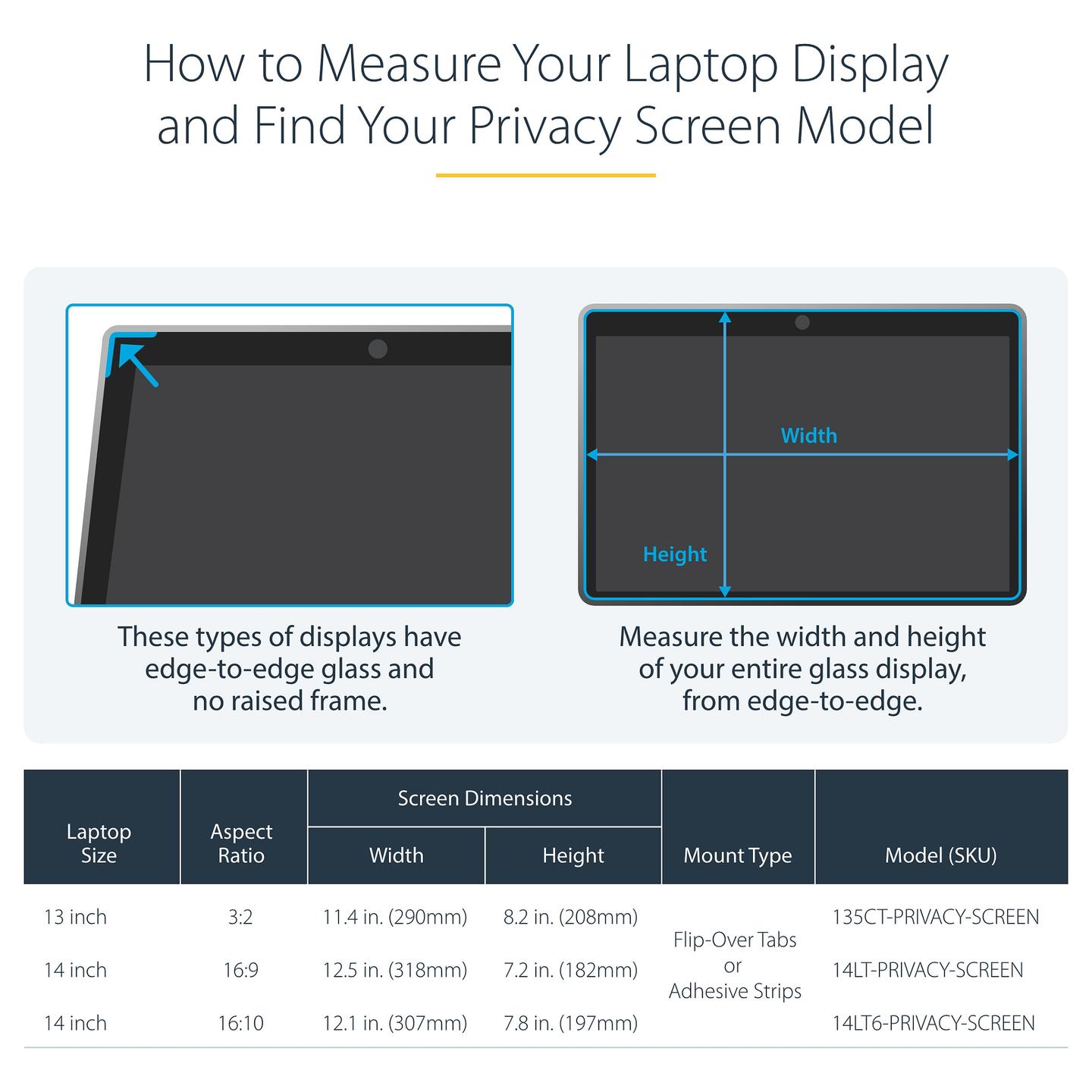 Filtër Privatësie StarTech.com 14LT-PRIVACY-SCREEN, 14", 16:9, Flip-Over, Touch, ±30°, Anti-Glare - Zezë - 15