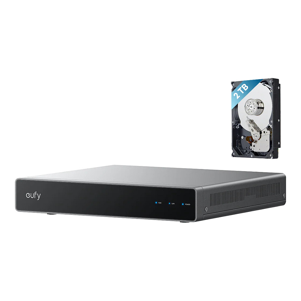 Kamerë Sigurie IP CCTV eufy S4 / NVR / 8 Kanale / 4K / HDD 2TB / Maks. 16TB - Zezë, Gri
