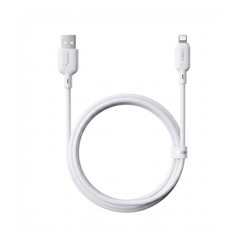 Kabllo USB Baseus Silky Series / USB-A në Lightning / 1m / 2.4A - Bardhë