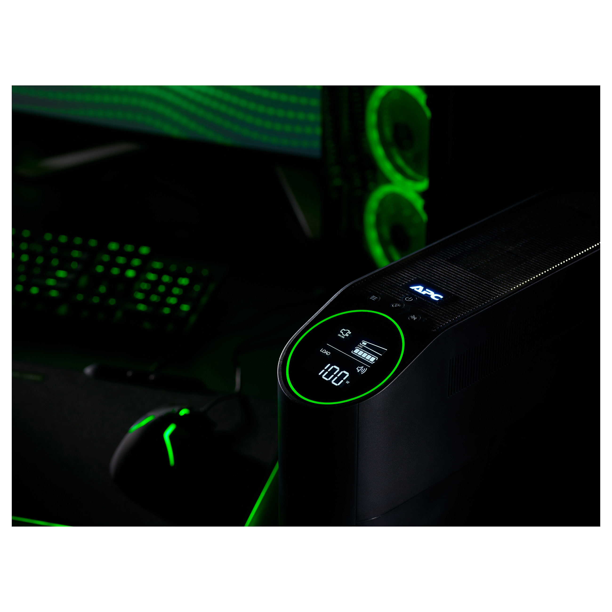 APC Back-UPS Pro BGM2200B-GR – 2200VA / 1320W Line-Interactive UPS me AVR, Pure Sine Wave, RGB Lighting, USB dhe Schuko + IEC Outlets – Zezë - 7