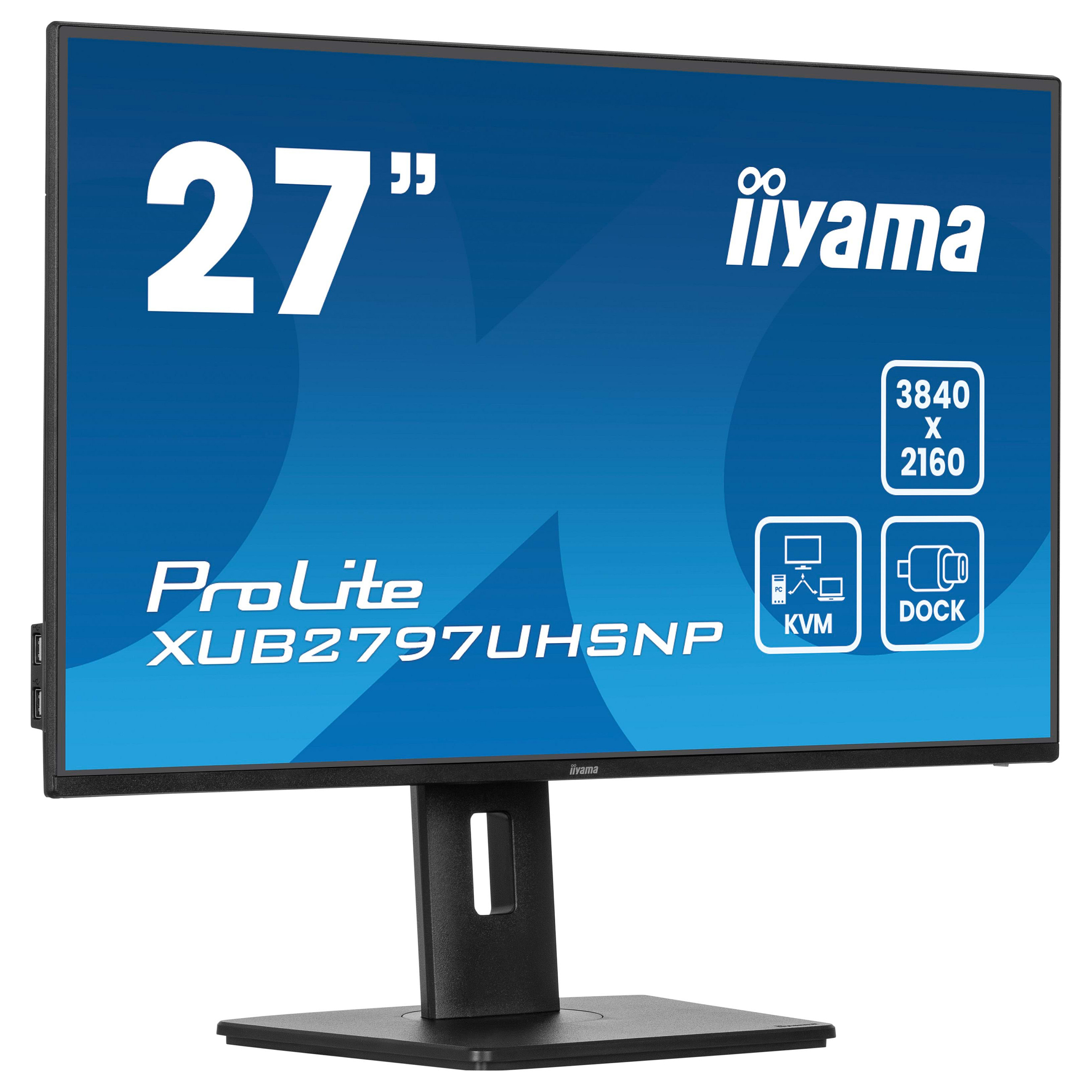 Monitor për Punë 68.5cm/27" (3840x2160) iiyama ProLite XUB2797UHSNP-B1 16:9 4k UHD IPS 4ms 60Hz HDMI DP USB-C KVM Zëdhënës Pivot Zi - 4