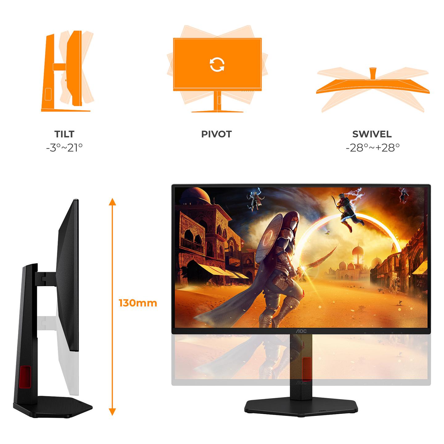 Monitor Gaming AOC 25G4ZR / 24.5″ / FHD Fast IPS / 260 Hz / 1 ms / DP + HDMI - Zezë - 4