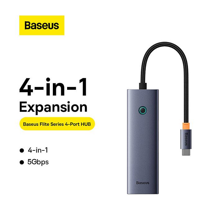 Hub USB-C Baseus UltraJoy Series / 4-në-1 / 4x USB-A 3.2 Gen 1 / 5Gbps – Hiri - 4
