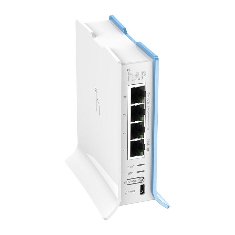 Access Point MikroTik hAP lite TC, Wi-Fi 4, 2.4GHz, 2×2 Dual-Chain, 4× Fast Ethernet, RouterOS - Bardhë/Blu