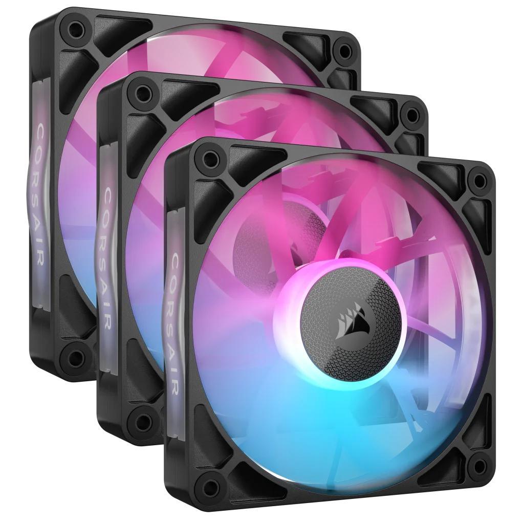 Ftohës për Kasë Corsair iCUE LINK RX120 RGB / 120mm / PWM / 400–2100 RPM / 73.5 CFM / 4.33 mmH₂O / 3-Pack / RGB – Zezë - 1