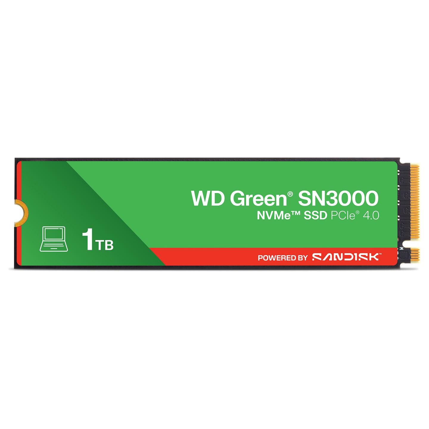 SSD e Brendshme Western Digital Green SN3000 / 1TB / M.2 2280 / PCIe 4.0 NVMe / 5000MB/s Read / 4200MB/s Write