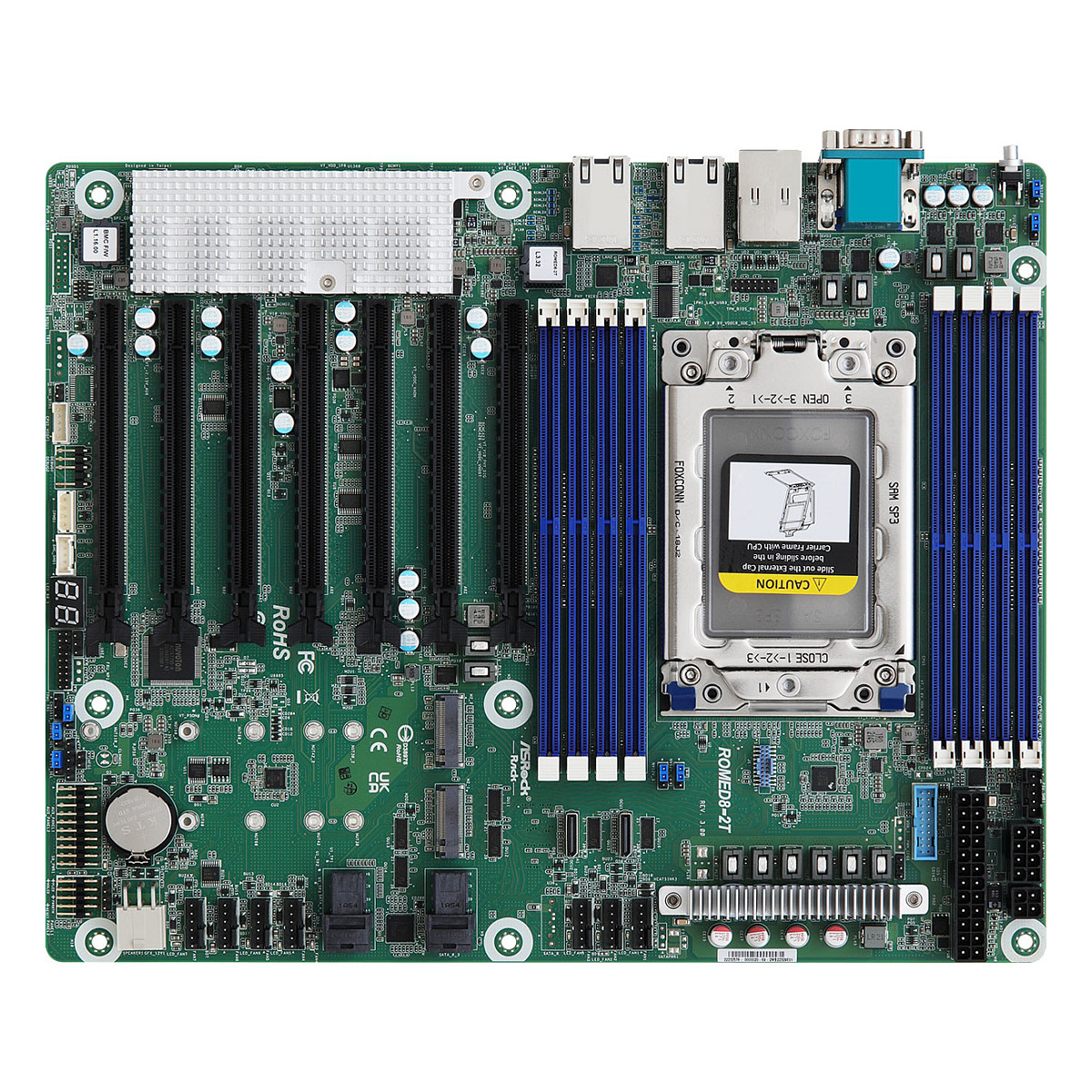 Pllakë Amë ASRock ROMED8-2T/BCM / AMD SP3 / DDR4 / ATX / 10GbE LAN