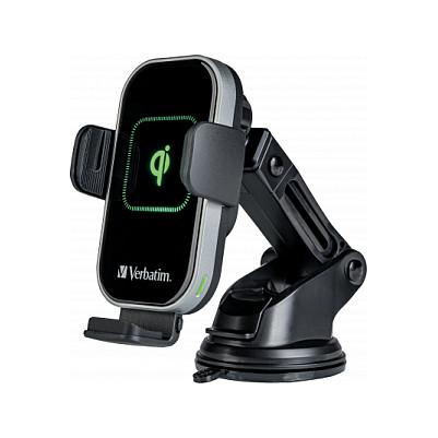 Mbajtës Telefoni për Veturë Verbatim FWC-02, Karikim Wireless Qi, 15W, Mbërthim Automatik, Rrotullim 360°, 3 Mundësi Montimi – Zezë