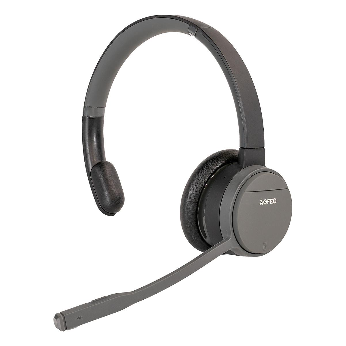 Kufje pa Kabllo AGFEO Infinity Mono, DECT, Bluetooth 4.2, Mikrofon - Zezë/Hiri - 1