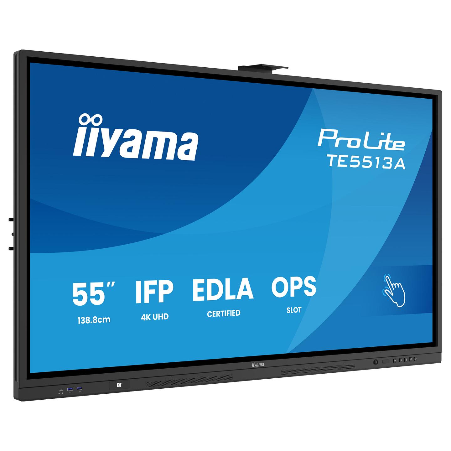 Interaktiv (Smart Board) iiyama ProLite TE5513A-B3AG, 54.6", 4K UHD, IPS, PureTouch-IR+, Wi-Fi 6E, 2xHDMI, DisplayPort, USB-C, NFC - Zezë - 4