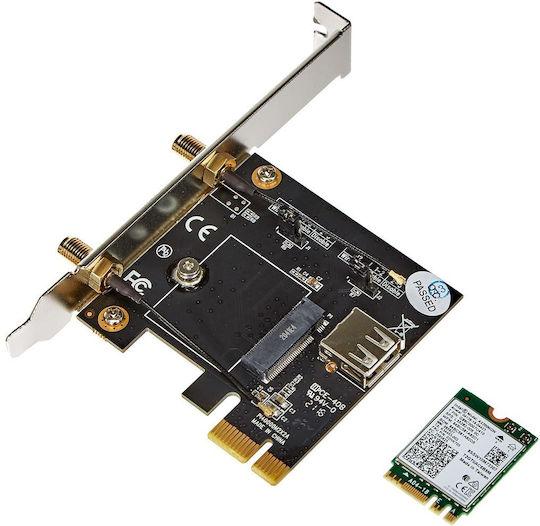 Karta të Rrjetit Fujitsu FPCLP109GP, PCIe x1, Wi-Fi 6 802.11ax 2x2 + Bluetooth 5.2, 2x2 MU-MIMO, Low Profile