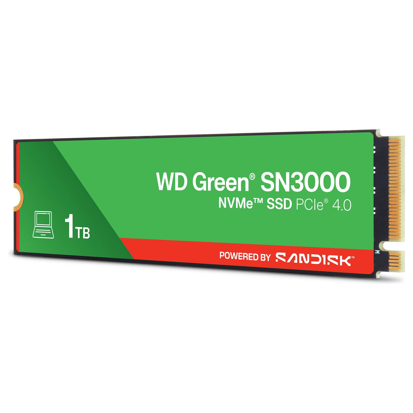SSD e Brendshme Western Digital Green SN3000 / 1TB / M.2 2280 / PCIe 4.0 NVMe / 5000MB/s Read / 4200MB/s Write - 2