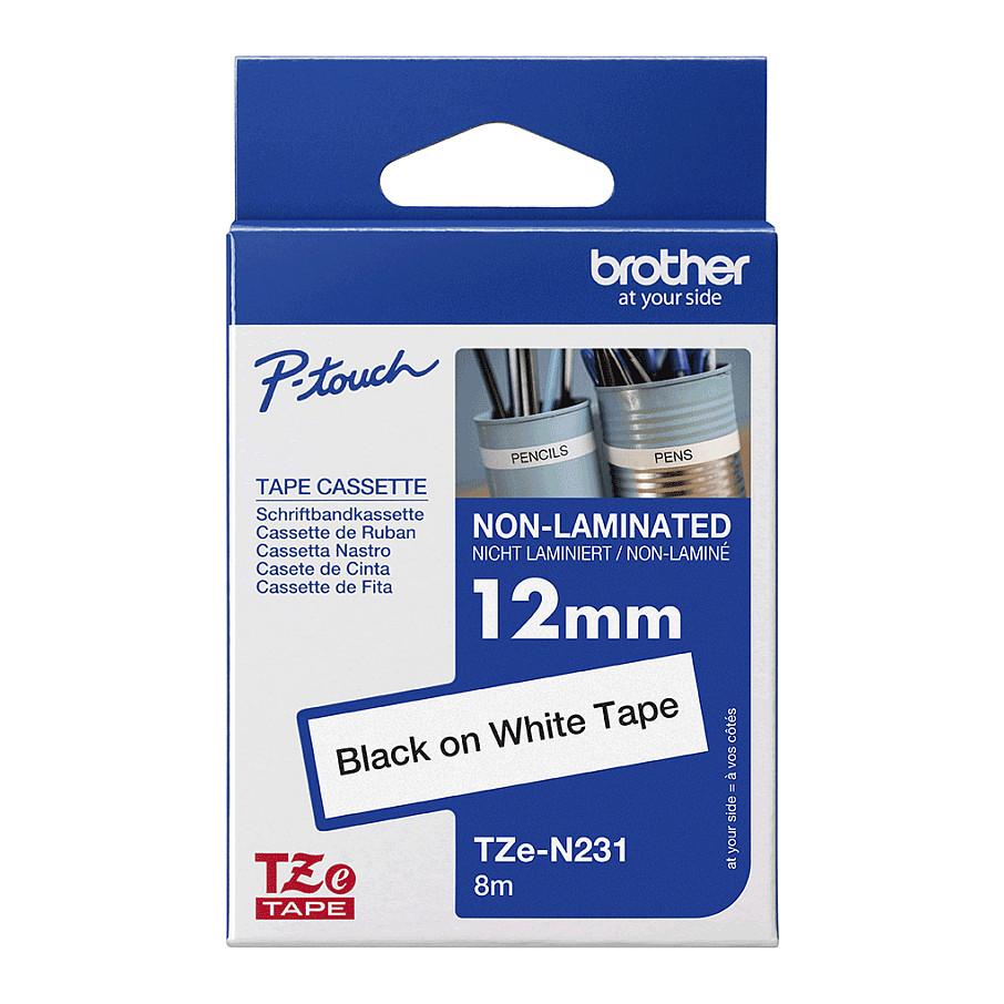 Shirit për Printer Etiketash Brother TZe-N231, 12 mm, 8 m, Jo i Laminuar, Tekst i Zi - Bardhë - 2
