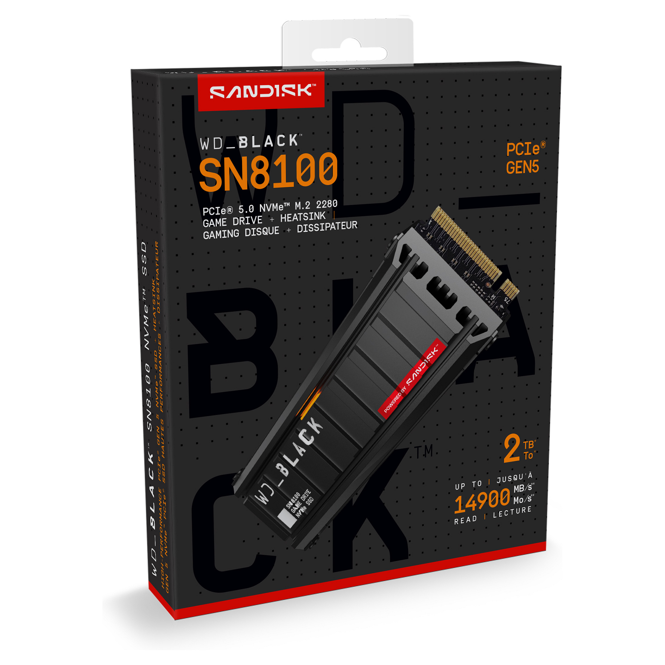 SSD të Brendshme Western Digital SN8100 2TB M.2 2280 NVMe w/ Heatsink Powered by SanDisk - 6