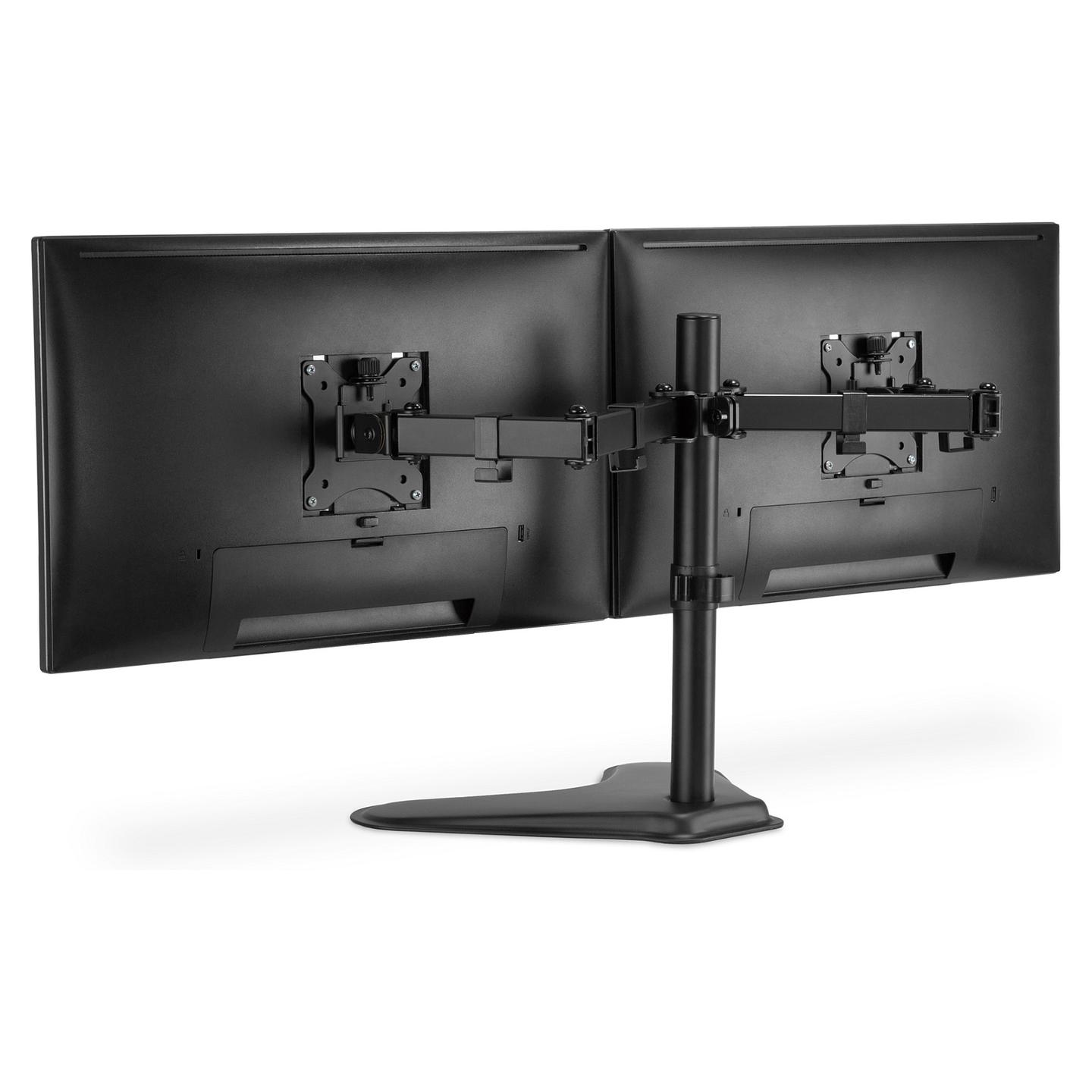 Mbajtëse për Monitor / 2 Monitorë / 15"-32" / 8kg për Monitor / VESA 75x75-100x100 / Tavolinë / Rregullim në Lartësi - Zezë - 4