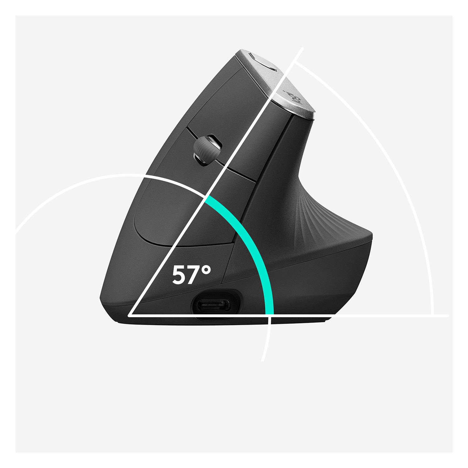 Maus pa Kabllo Logitech MX Vertical ergonomich / 4000 DPI / Right-hand / Wireless / Gri - 3