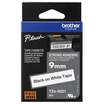 Shirit për Printer 3D Brother Colour Ribbon TZE-S221 / TZES221 - Zezë mbi Bardhë - 1