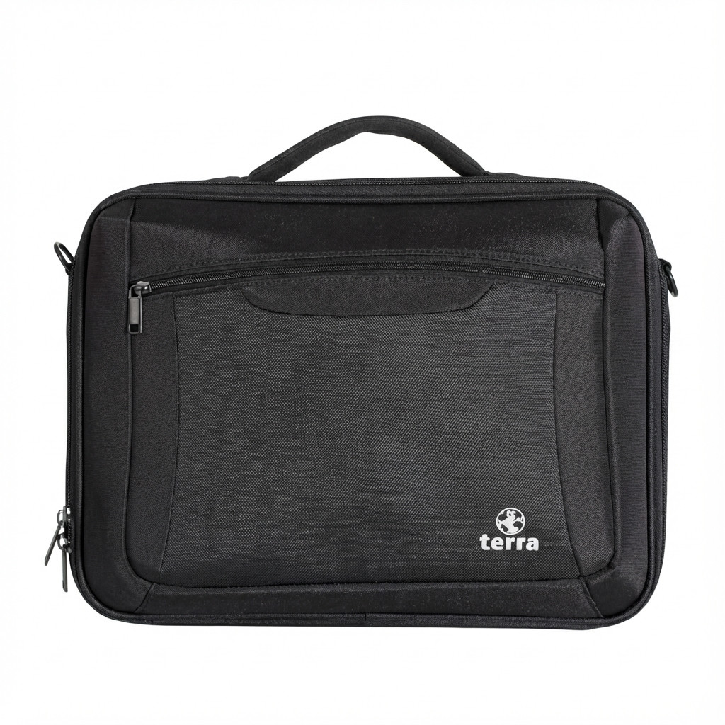 Çantë për laptop TERRA PRO816 / Notebook Bag / 16" / Polyester / Laptop + Document Compartment / Front Accessory Pocket / Adjustable Shoulder Strap / Trolley Strap - Zezë
