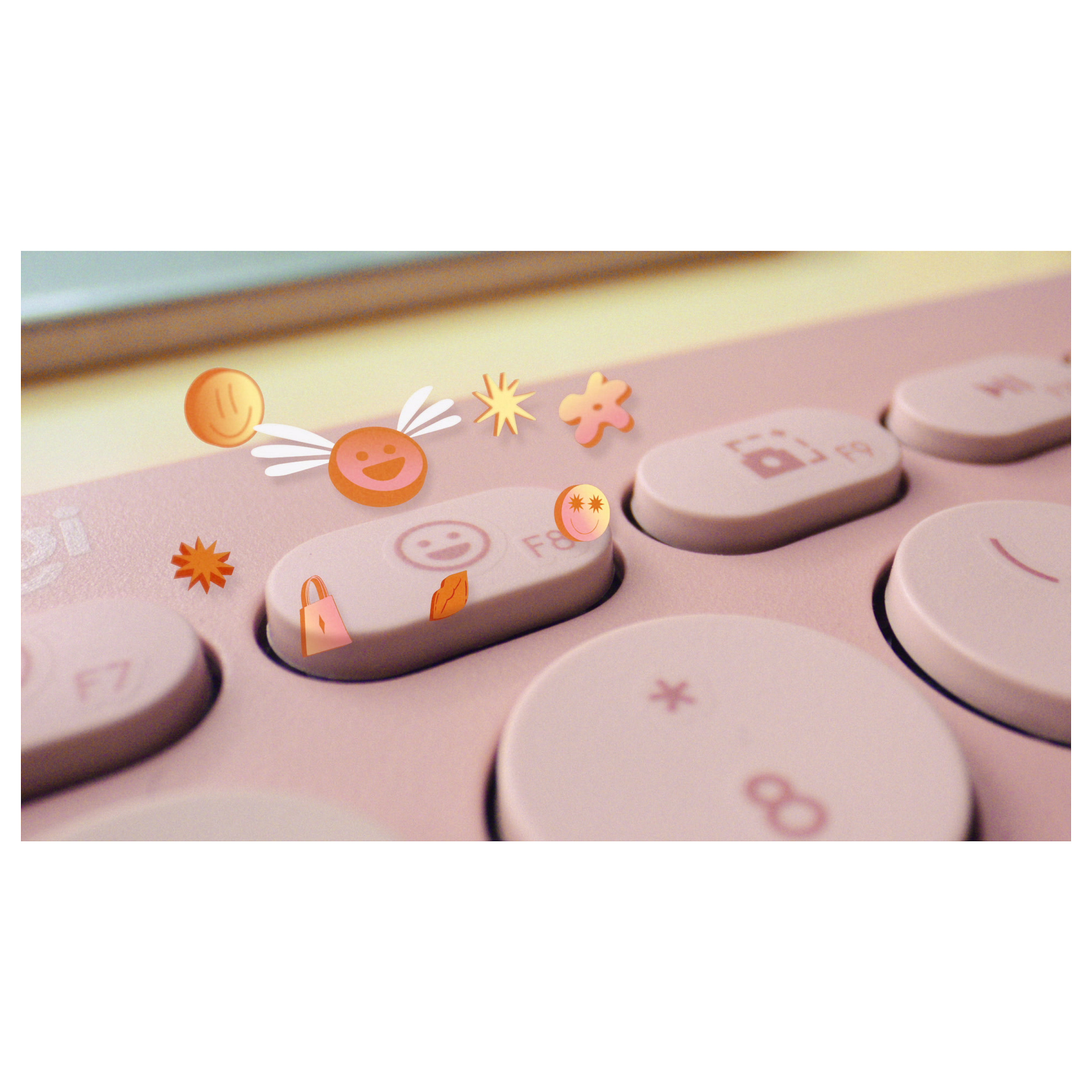 Tastierë Pa kabllo Logitech Pebble Keys 2 K380s / Mini / Scissor Switch / Bluetooth / QWERTY US / Easy-Switch / 3 Pajisje - Rozë - 9