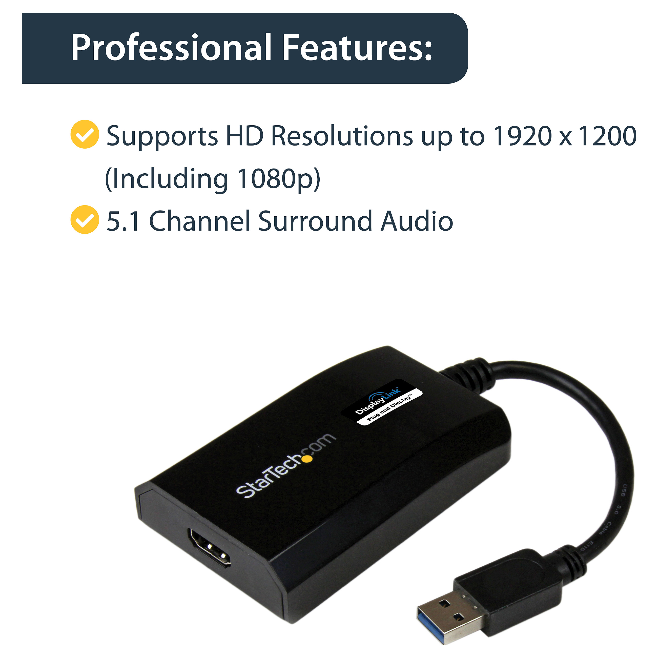 Adapter StarTech USB 3.0 to HDMI for Multi-Monitor – DisplayLink / HD 1080p (Mac & PC) - 9