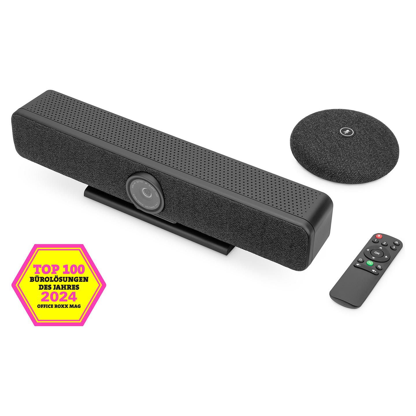 Sistem për Konferencë Digitus 4K All-In-One Video Bar Pro / 4K / AI Camera / USB-C - Zezë/Hiri